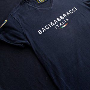 Mens Braci & Abbracci Italia Navy Short Sleeve